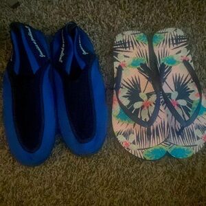 Water shoes and sandals never worn for women as a bundle